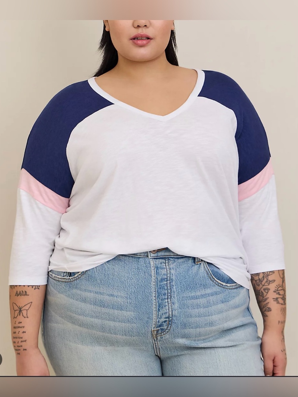 Torrid‎ Super Soft Slub Colorblock T Size 0 (L 12) NWT